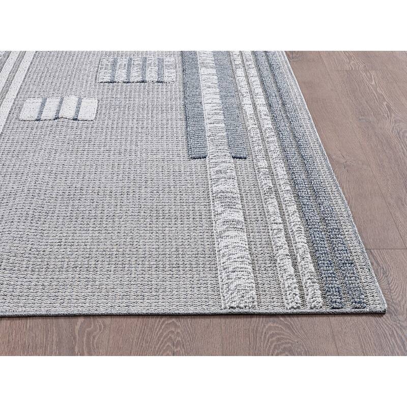 Domani Bella Casually Geometric Textured Indoor / Outdoor Area Rug
