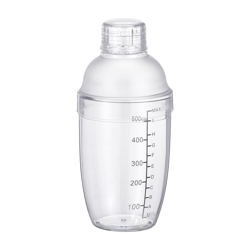 500ml Plastic Cocktail Shaker Cup Scale Wine Beverage Mixer Drink Tools