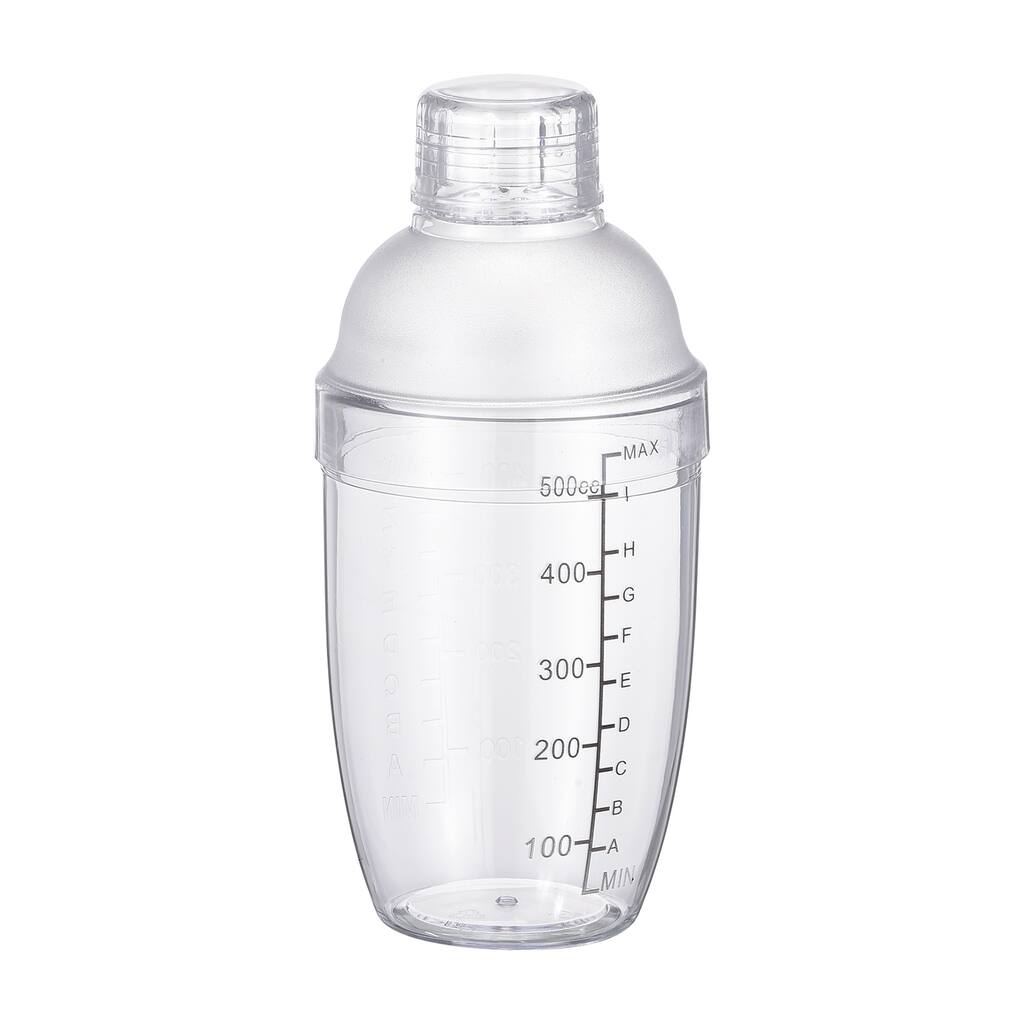 500ml Plastic Cocktail Shaker Cup Scale Wine Beverage Mixer Drink Tools