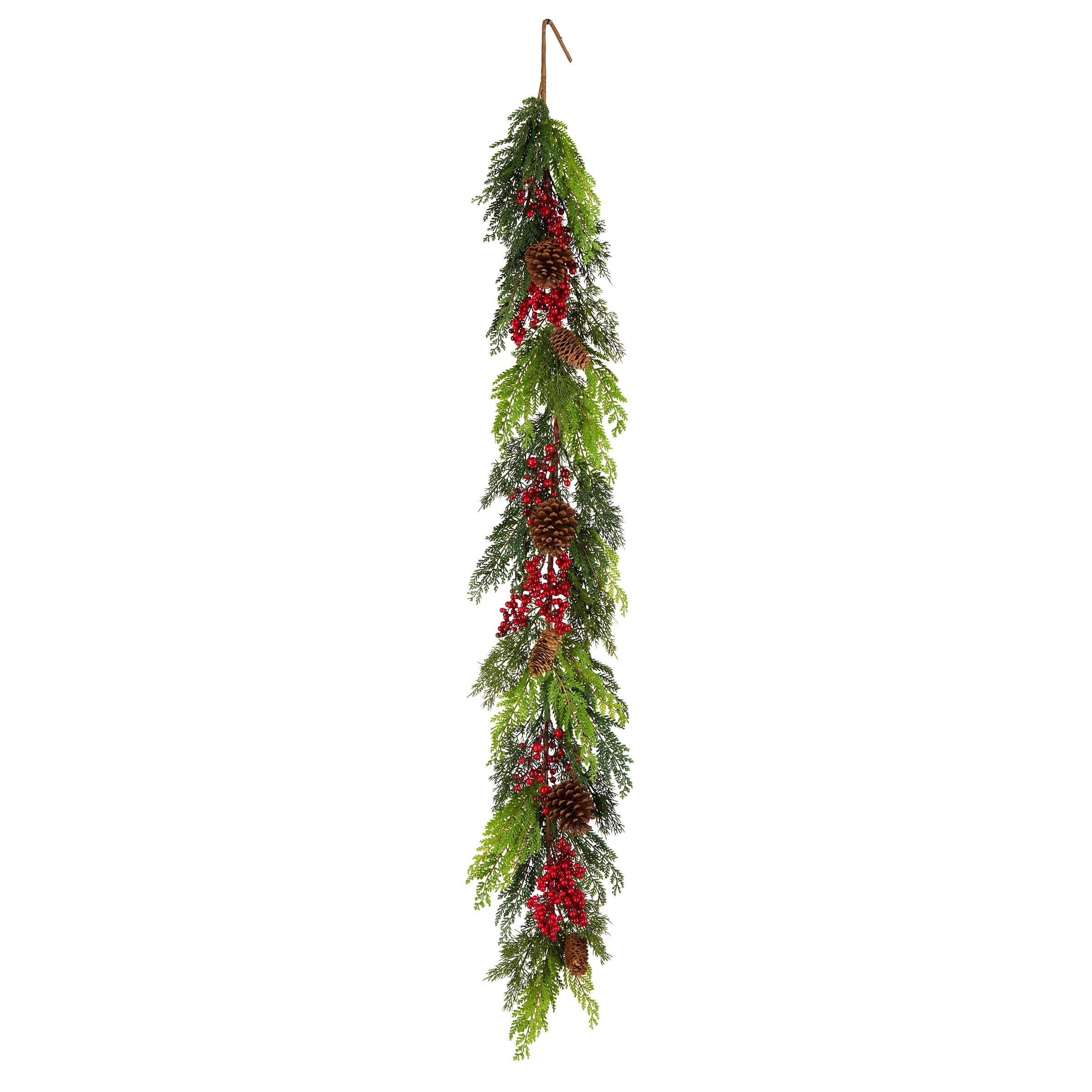 National Tree Company 5 ft. Artificial Christmas Joy Garland with Red Berries - 5 ft