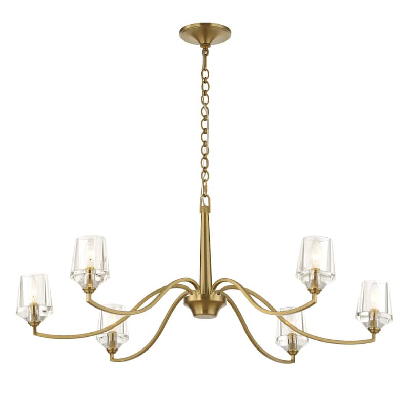 Uttermost Barcelona 6 Light Brass Chandelier - 40.25"W x 40.25"D x 15.5"H