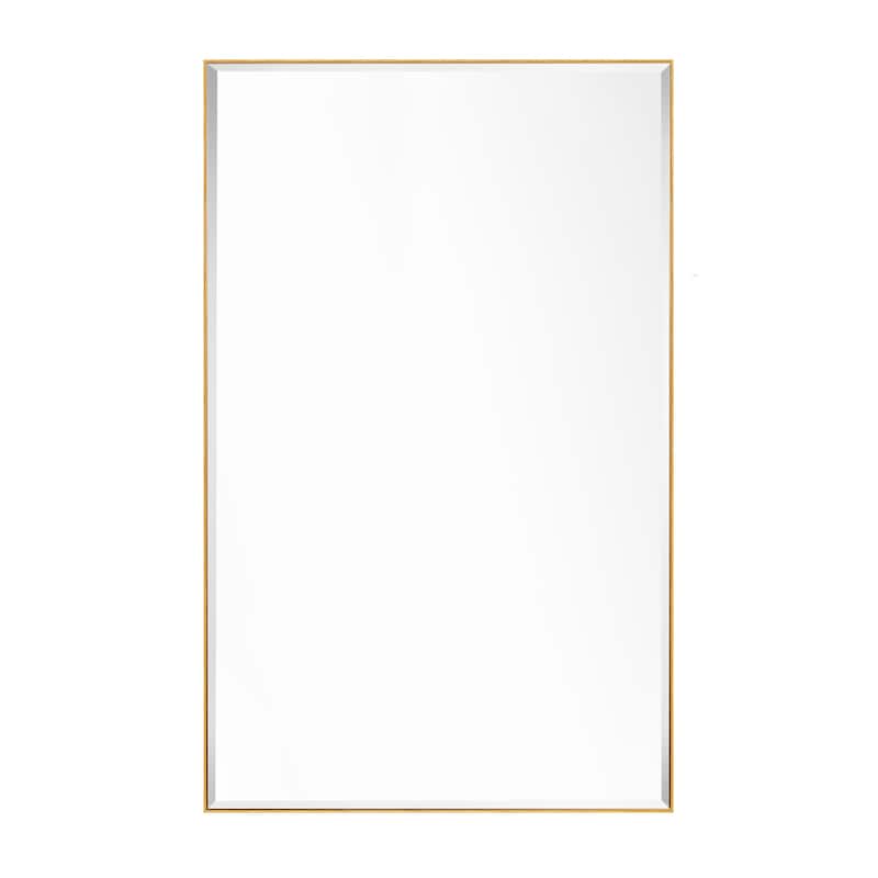 Aluminum Framed Rectangle Beveled Bathroom Wall Mirror