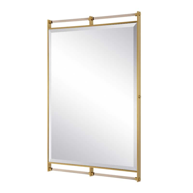 Uttermost Ripoll Antique Brass Mirror - 31.25" W x 45.75" H x 1.63" D