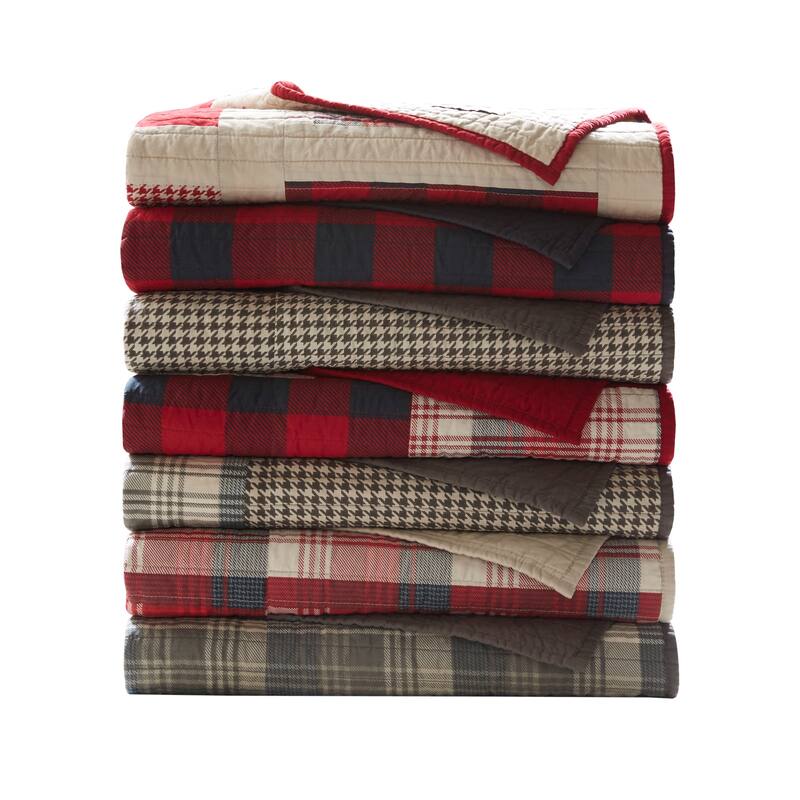 Woolrich Winter hills Tan Cotton Thread Count Printed Quilted Throw