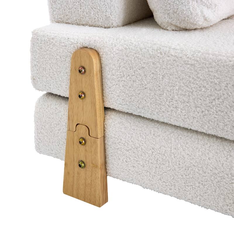 Christopher Knight Home - Lunessa Modern Upholstered Folding Ottoman with Backrest and Convertible Sleeper Design