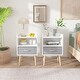 preview thumbnail 5 of 29, Wood Side Table with Collapsible Fabric Drawer and 2-Tier Storage for Kids and Adults