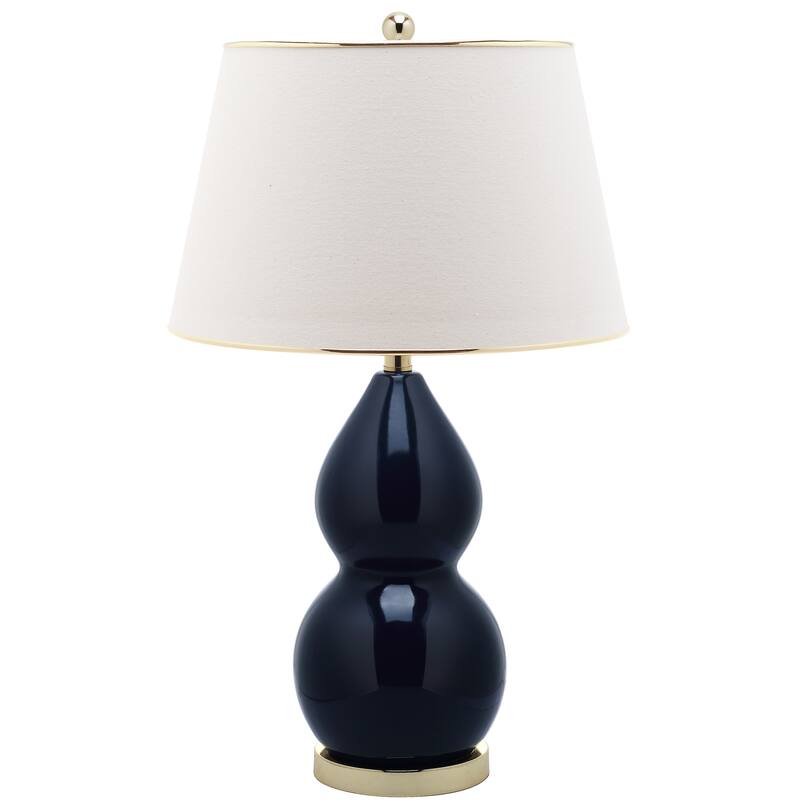 SAFAVIEH Lighting Jamila 26-inch White Double Gourd Ceramic Lamp - 16"x16"x26.5" - 16Wx16Dx27H