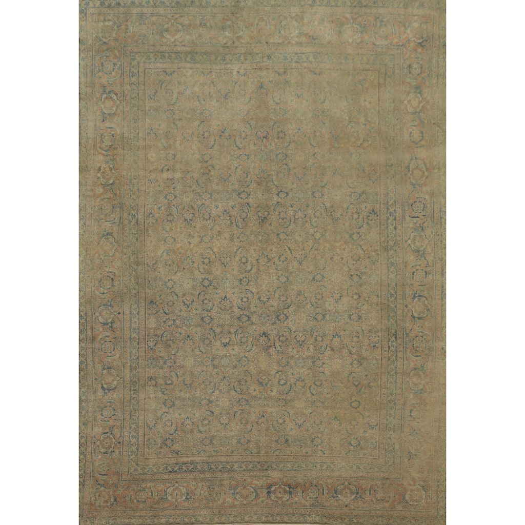 Hand Knotted Oriental 100% Wool Carpet Traditional All-Over Oranges & Rust Senneh Area Rug - 11' 11'' X 8' 11''