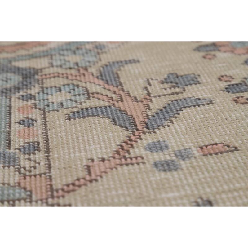 Tabriz Persian Area Rug Handmade Traditional Beige Floral Wool Carpet - 8'0"x 10'11"