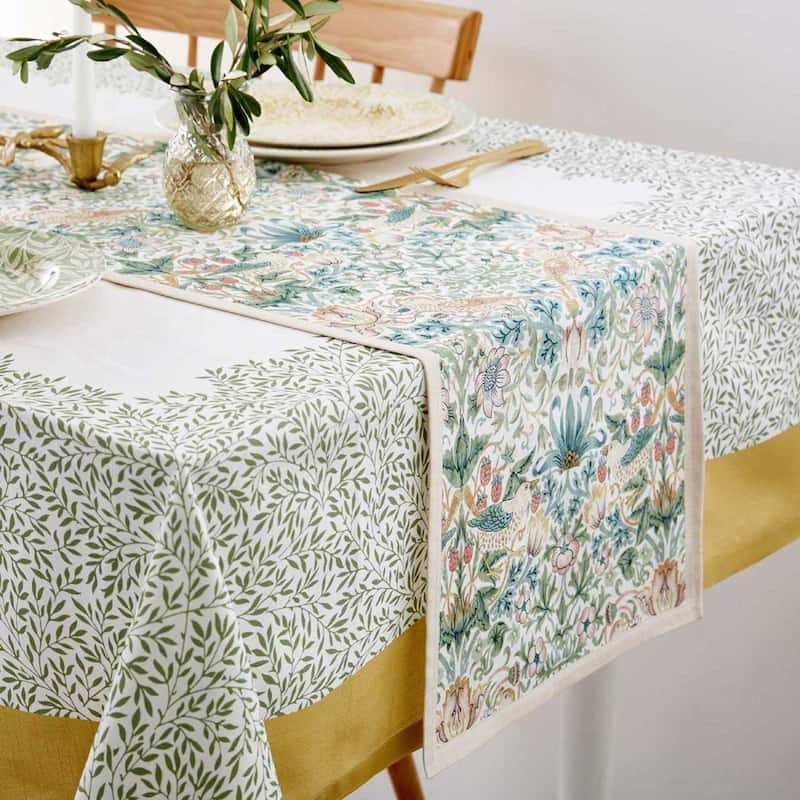 Spode Morris and Co Strawberry Thief Table Runner - 98.5” x 13.8”
