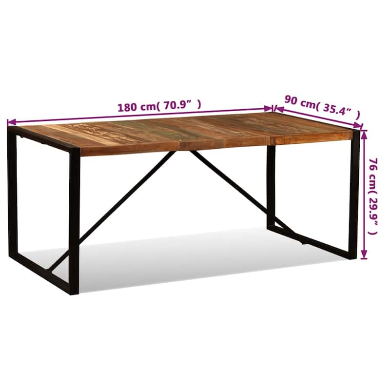 vidaXL Dining Table Solid Reclaimed Wood 70.9" - 70.9"x35.4"x29.9" (L x W x H)