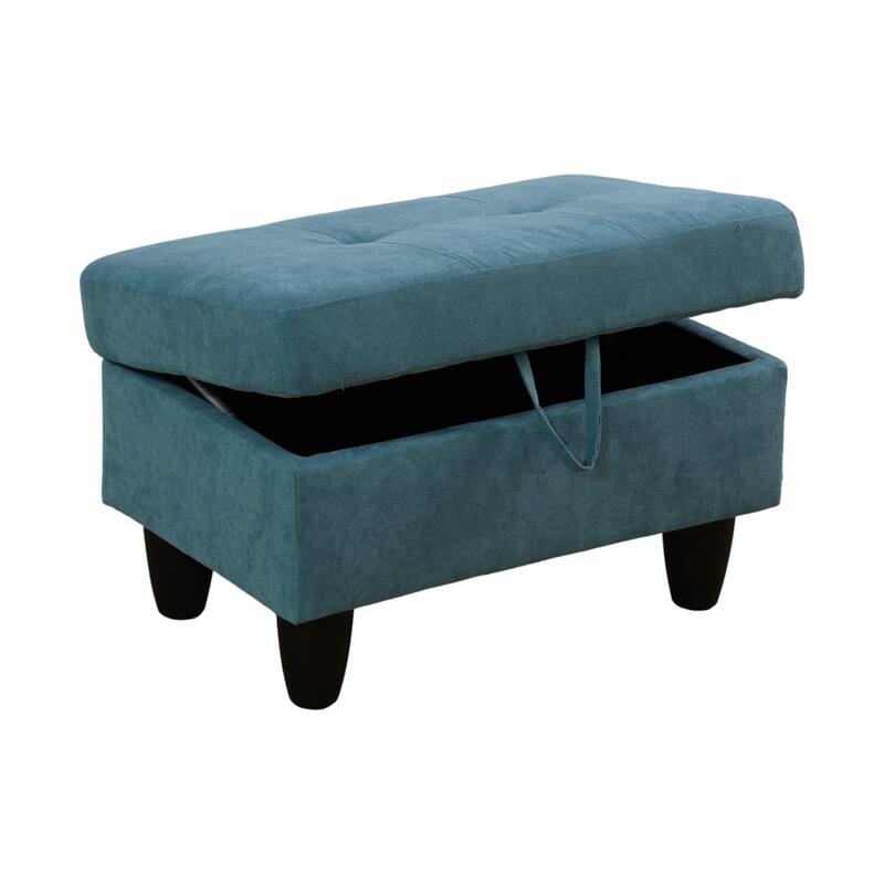 KISRAIS 28.5" Wide Upholstered Storage Ottoman