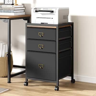 Mobile Filing Cabinet Printer Stand Fits A4 or Letter Size with Drawers