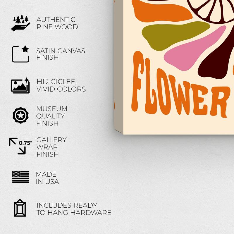 Wynwood Studio Canvas Typography and Quotes Stay Wild Flower Child Green and Modern & Contemporary Wall Art Canvas Print