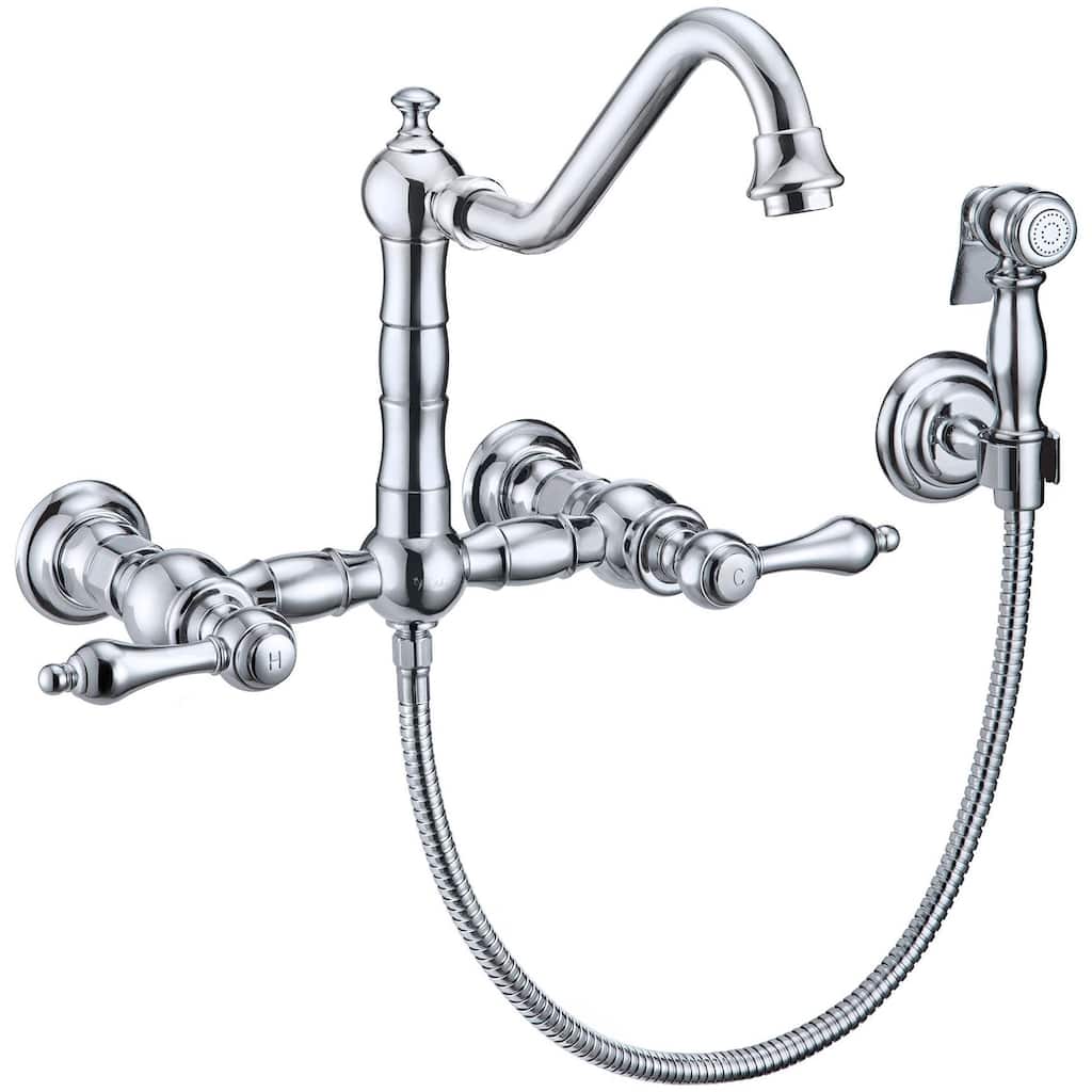 Whitehaus WHKWLV3-9402-NT Vintage III Plus 1.5 GPM Widespread Wall
