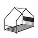 preview thumbnail 20 of 20, House Bed with Slats, KIds Bed with Roof and Colorful Lights,Twin-Size