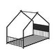 preview thumbnail 23 of 34, Twin Size Kids' House Bed Frame with Canopy, Built-In Multi-Color LED Lights, Sturdy Metal Slats, Low-Profile Design