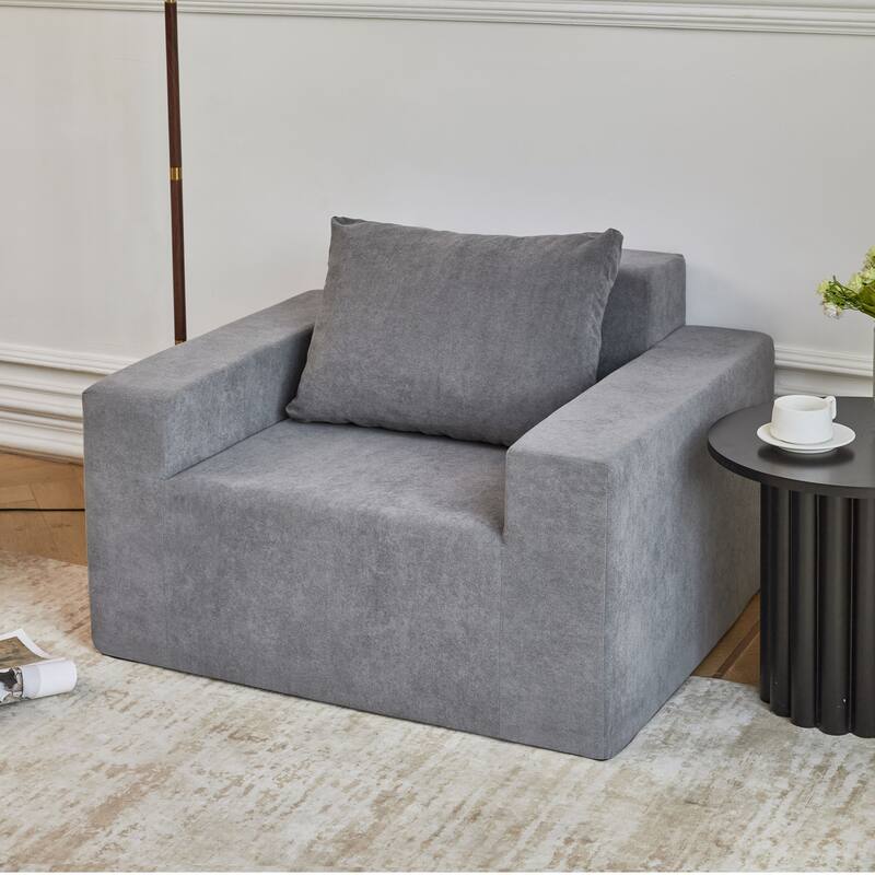Sofa in a box Foam Sofa Couch with Pillow, Bean Bag Chairs for Adults Stuffed High-Density Foam, Large Bean Bag Single Sofa