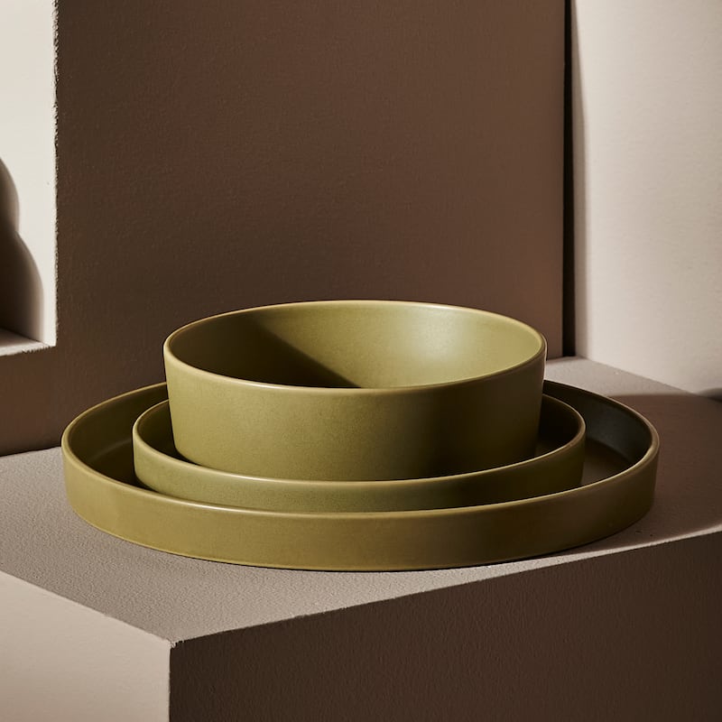 Stone by Mercer Project MODAN Stoneware Dinnerware Set - Green - 12 Piece