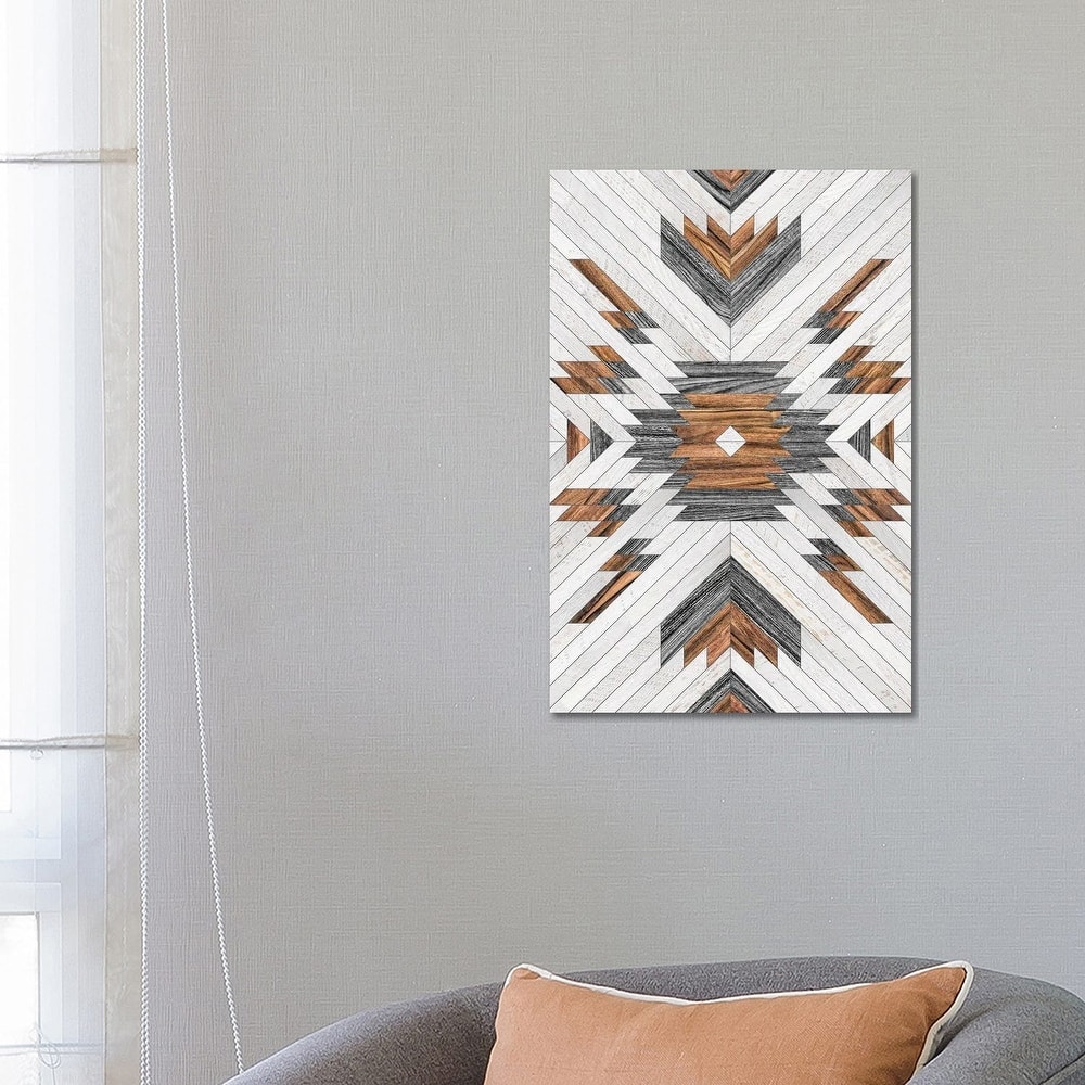 iCanvas "Urban Tribal Pattern No.8 - Aztec - Wood" by Zoltan Ratko Canvas Print