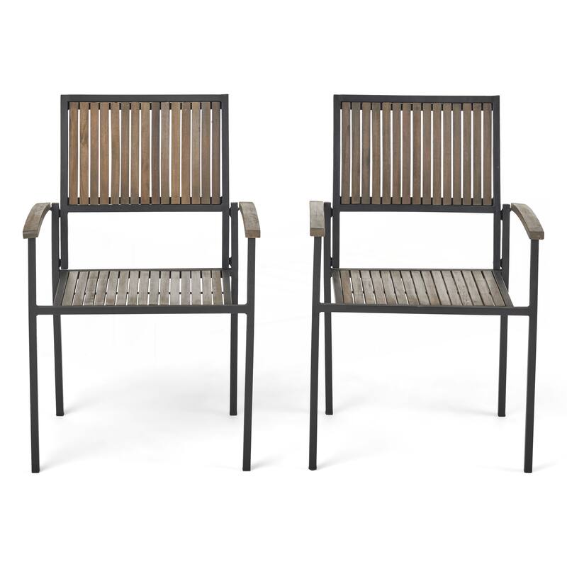 Industrial Chic Dining Chairs Set of 2