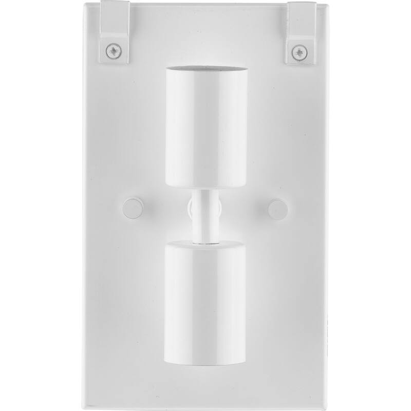 Silva Collection Two-Light Brushed Bronze White Linen Shade Wall Sconce - 7.87 in x 4.87 in x 17 in