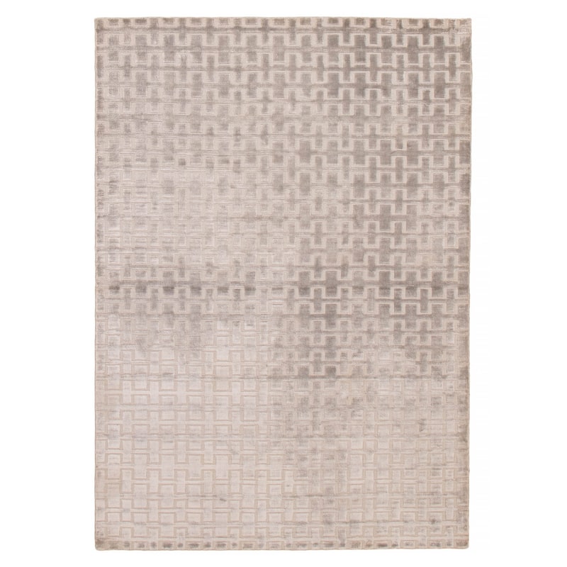 ECARPETGALLERY Hand Loomed Kashkuli Gabbeh Light Grey Viscose Rug - 5'9 x 8'0 - Light Grey - 5'9 x 8'0