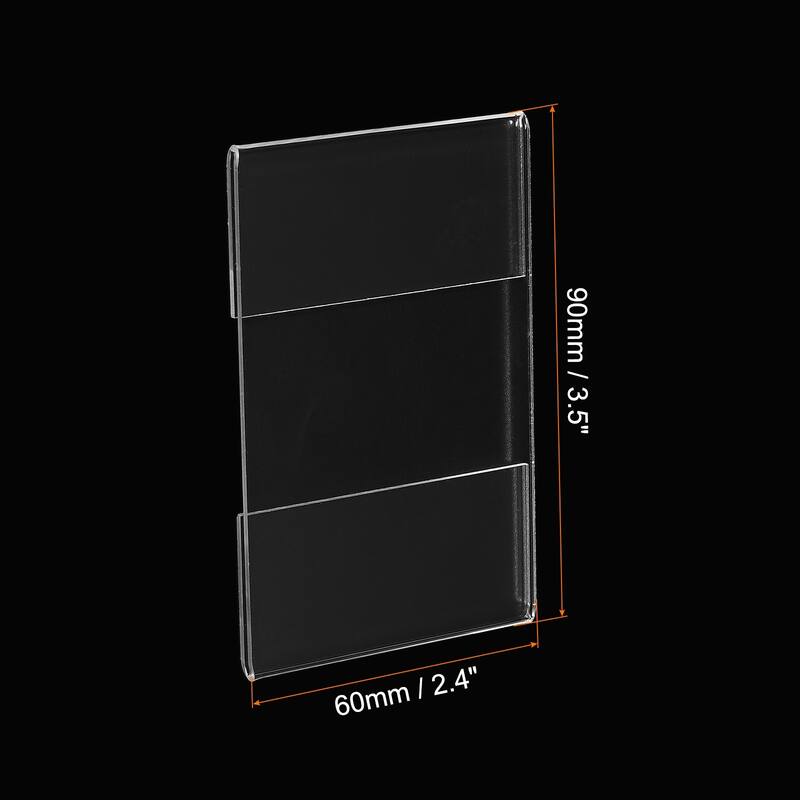 Wall Mount Price Tags Sign Holder Vertical Tagging Pack of 10 - Transparent