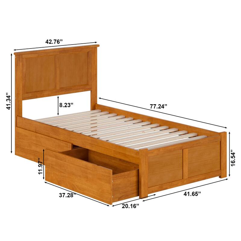 Madison Platform Bed with Footboard and Storage Drawers
