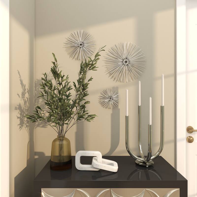Metal Starburst 3D Home Wall Decor - Set of 3 Gold, Silver, Copper - CosmoLiving by Cosmopolitan