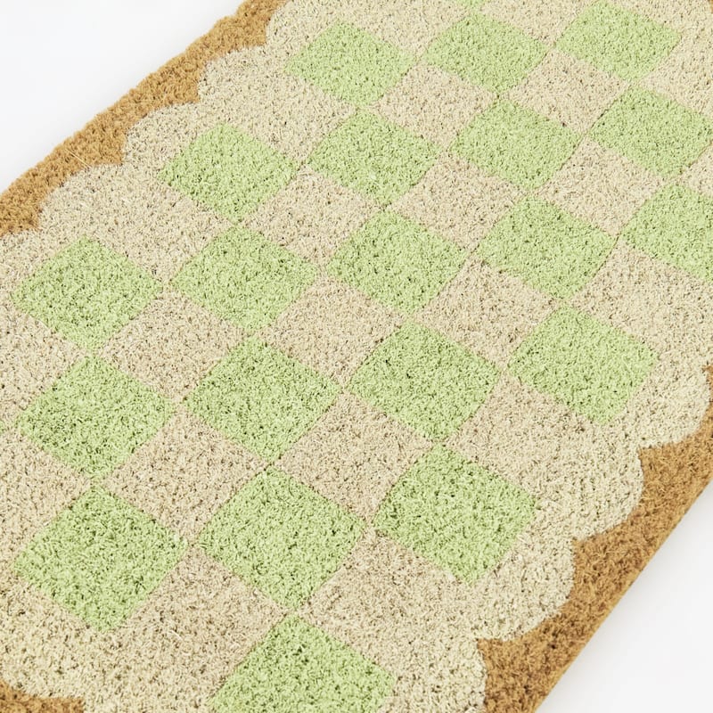 Checkerboard Scallop Geometric 18" x 30" Doormat - 18" x 30"