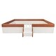 preview thumbnail 9 of 11, Full Size Upholstered Bed Grounded Bed Slats Platform Bed with Safety Fence and Stairs, Rectangle Framework Easy Assembly