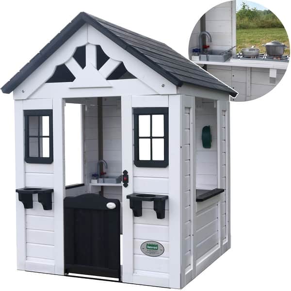 slide 2 of 14, Backyard Discovery Sweetwater White Wooden Playhouse, Play Kitchen - 3'6" x 3'10" White - 3'6" x 3'10" - Kids