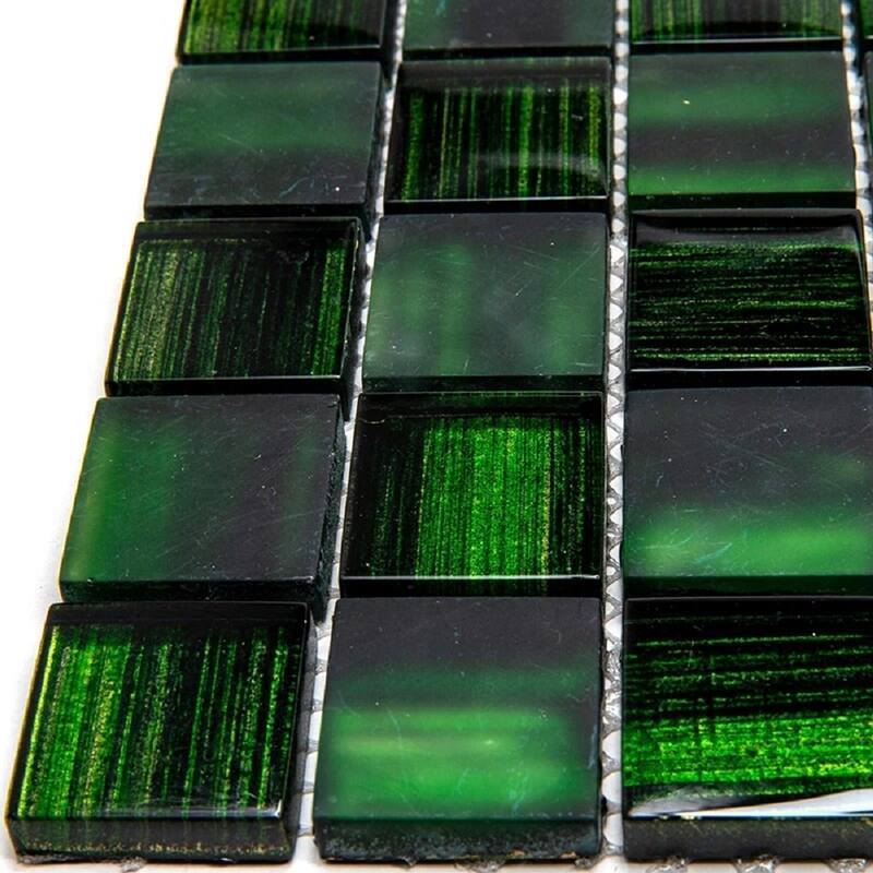 Apollo tile 11" x 11" Nirvana Glossy Matte Emerald Green Glass Tile (4.43 sq ft/case) - 5 Pack