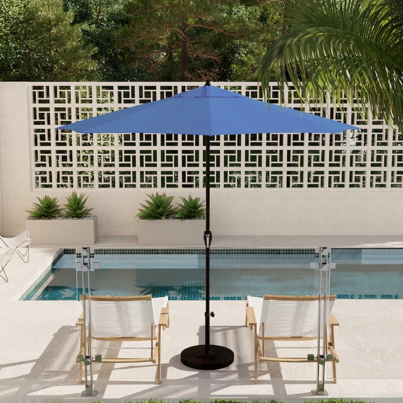 North Bend 9-foot Crank Open Auto-tilt Bronze Finish Patio Umbrella by Havenside Home (Base not included) - Capri