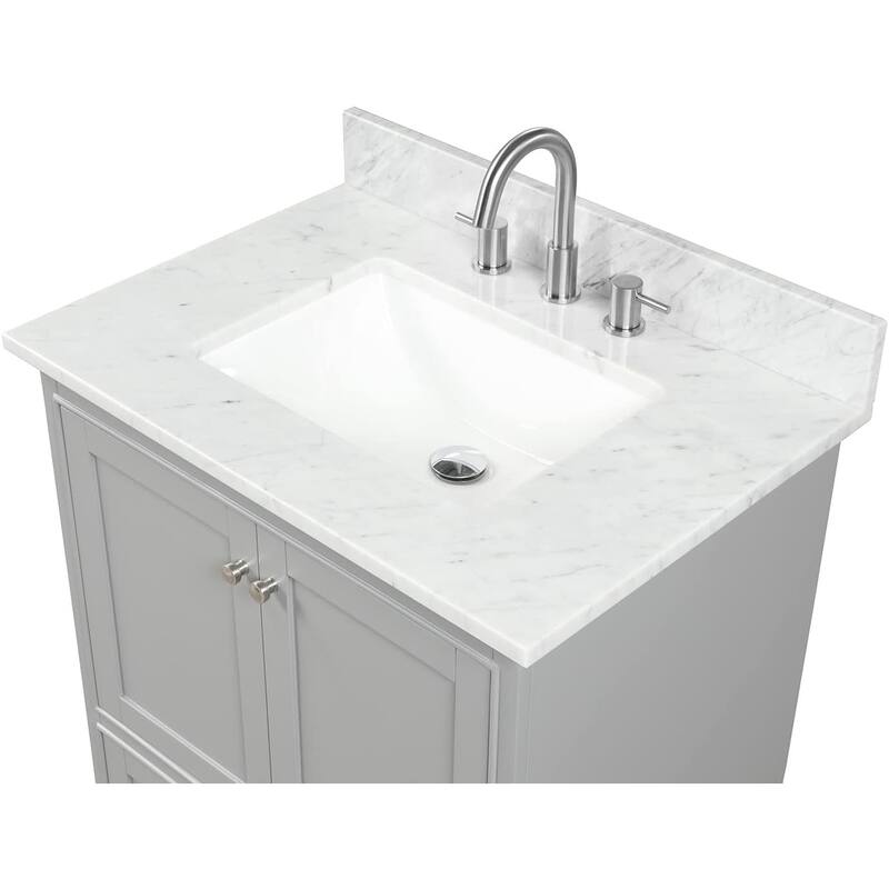 Blossom Copenhagen 30" Solid Wood Bathroom Vanity w/ Marble Top & Sink