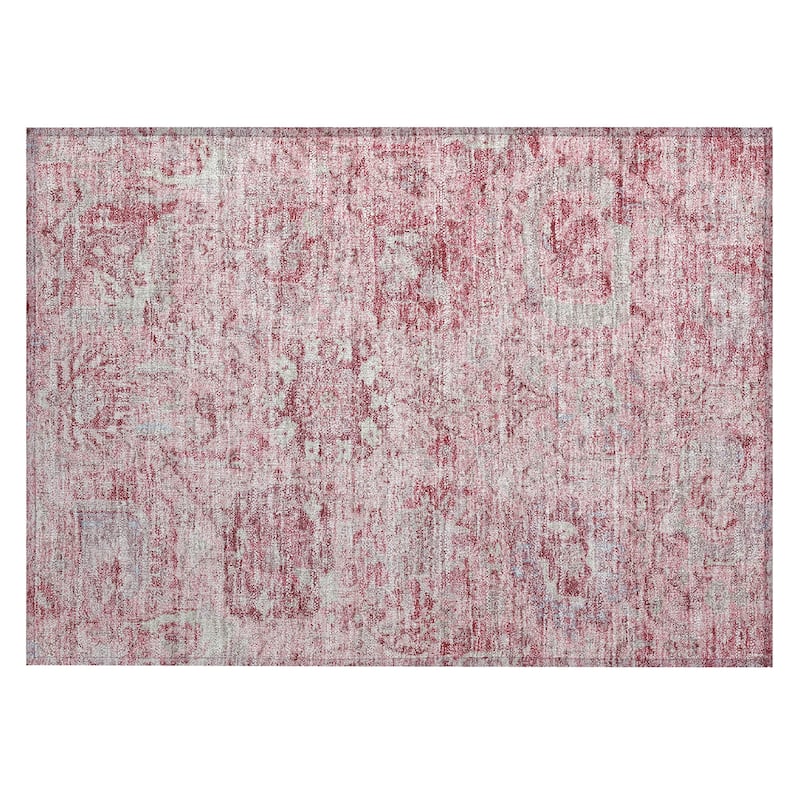 Machine Washable Indoor/ Outdoor Vintage Traditional Chantille Rug
