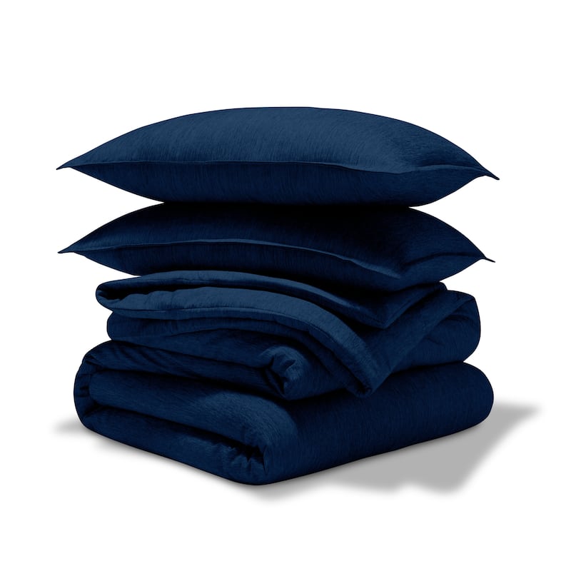 Bare Home Hypoallergenic Down Alternative Comforter Set - King - Cal King - Heathered Dark Blue