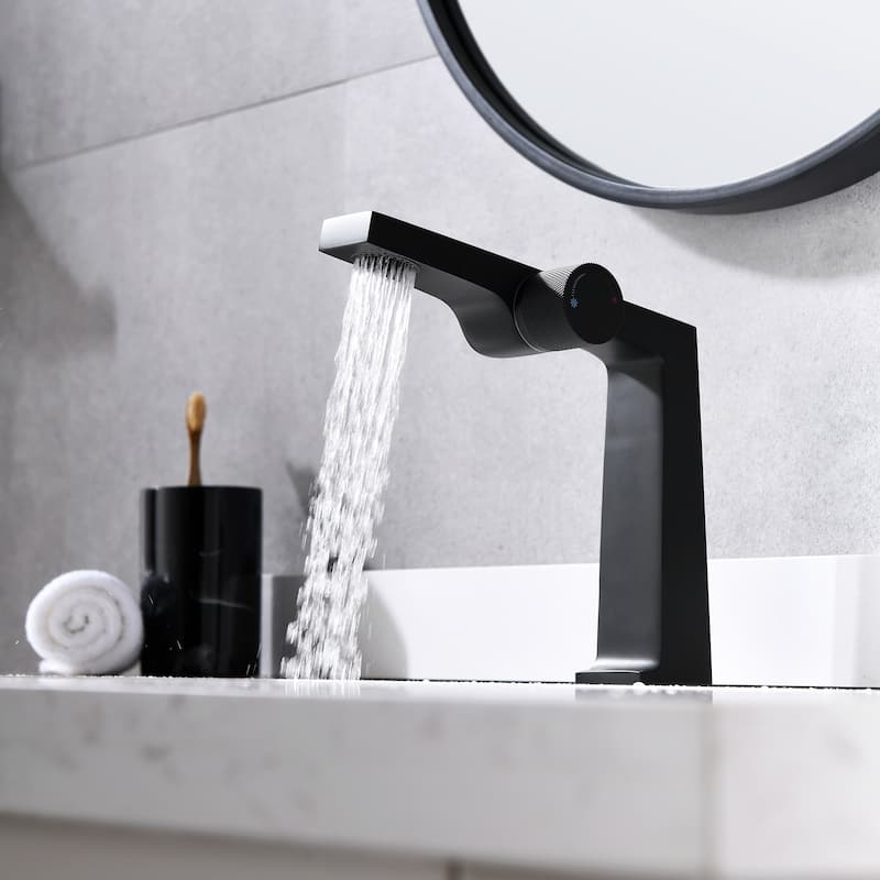 Rbrohant Single Handle Bathroom Faucets, Creative Water Outlet Design Single Hole Bathroom Sink Faucet