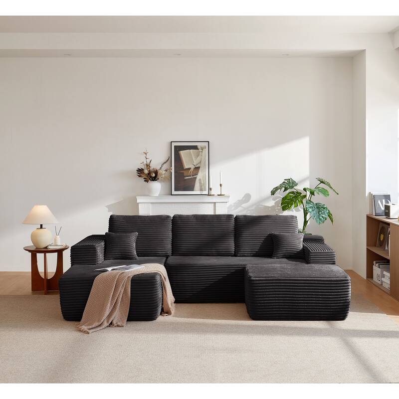 105.7"Cloud Sectional Couch with U-Shaped Chaise,Modern Modular Sofa with Deep Seat