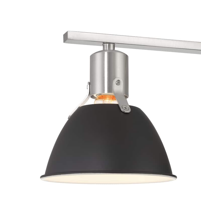 Cooper Metal 3-Light Vanity Light with Etched Glass Shades - 7.0"L x 24.0"W x 7.6"H