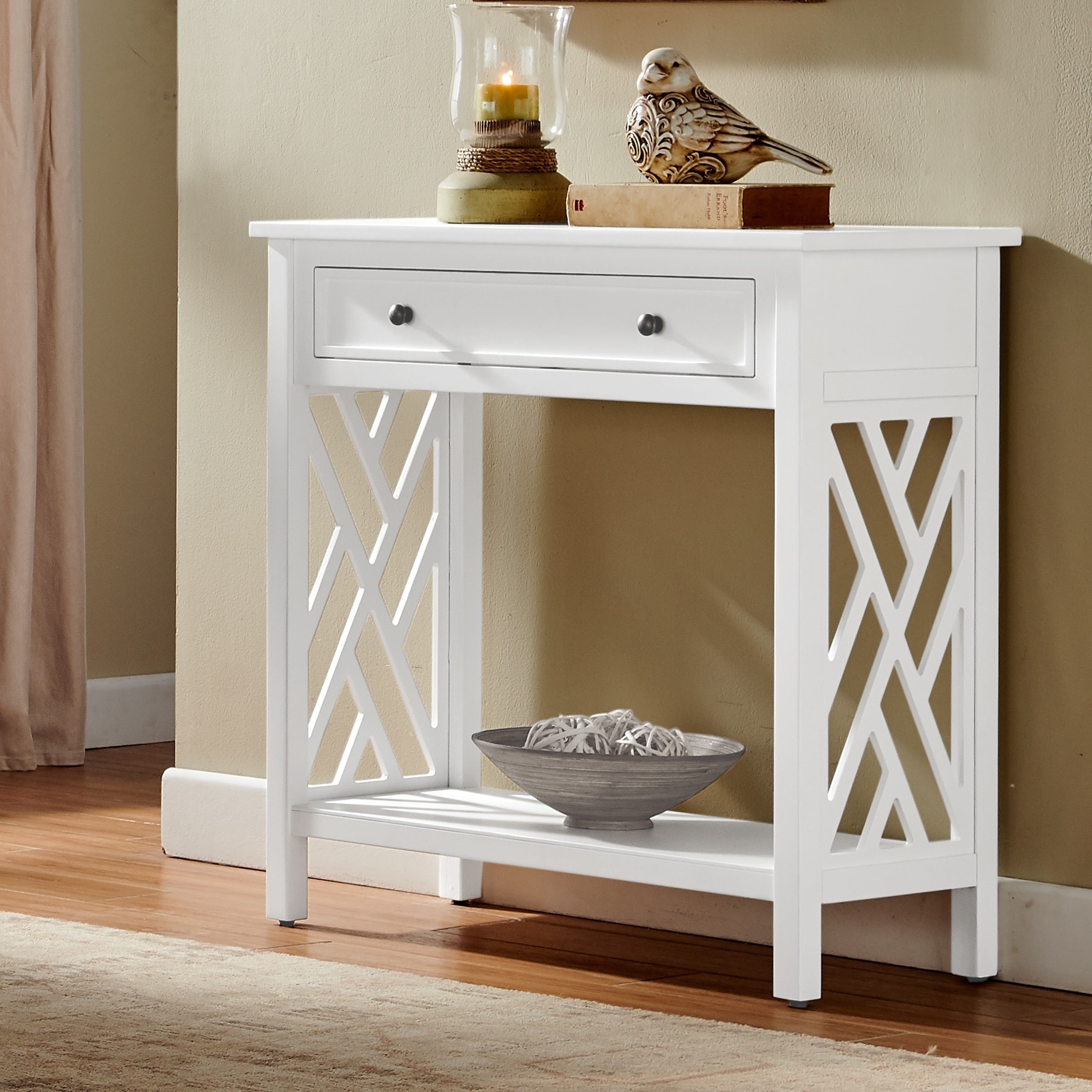 32 inch console table with hot sale drawers