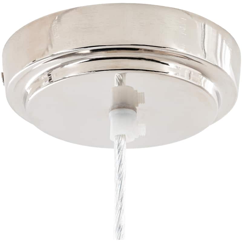 Elisabet Embroidered Medallion Drum Pendant - 14"H x 18"W x 18"D