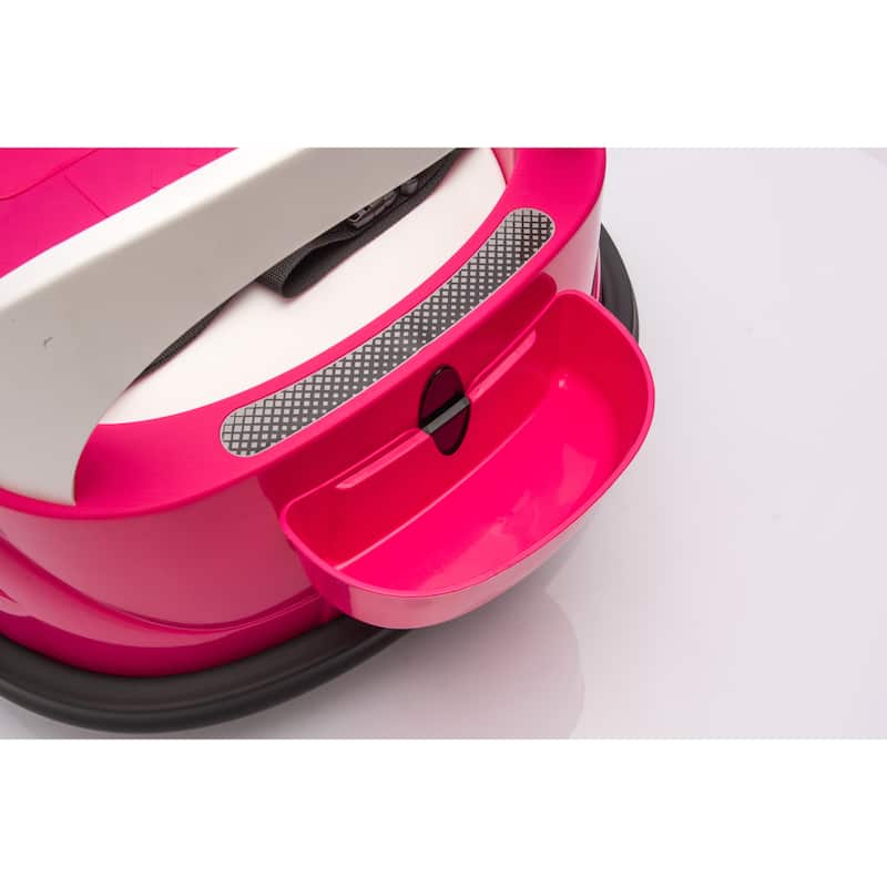Kids Bumper Car Rose Pink Ride-On Bumper Car with Remote Control, Battery Powered Electric Car with LED Lights