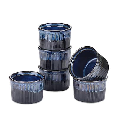 vancasso Glimmer 0.3 qt. Blue Baking Cups(set of 6)