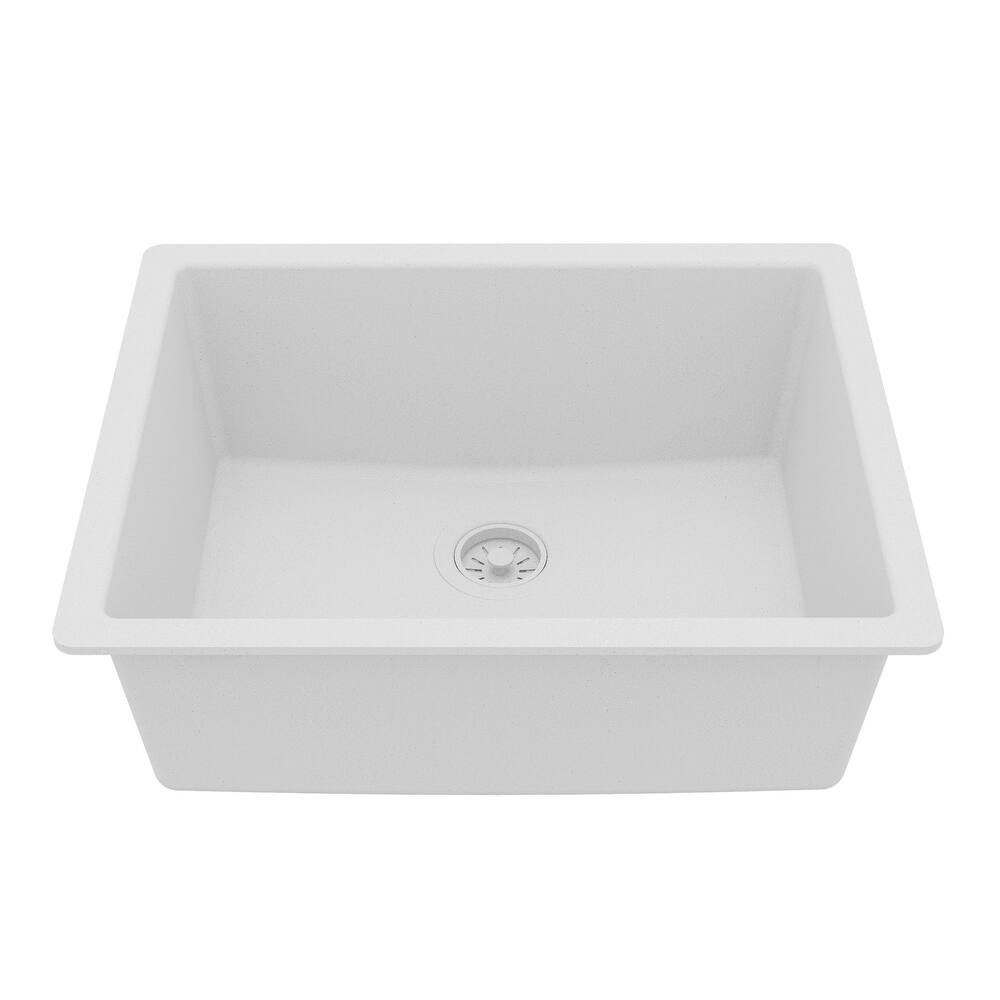 Karran Undermount 24.38 in Single Bowl Quartz Kitchen Sink