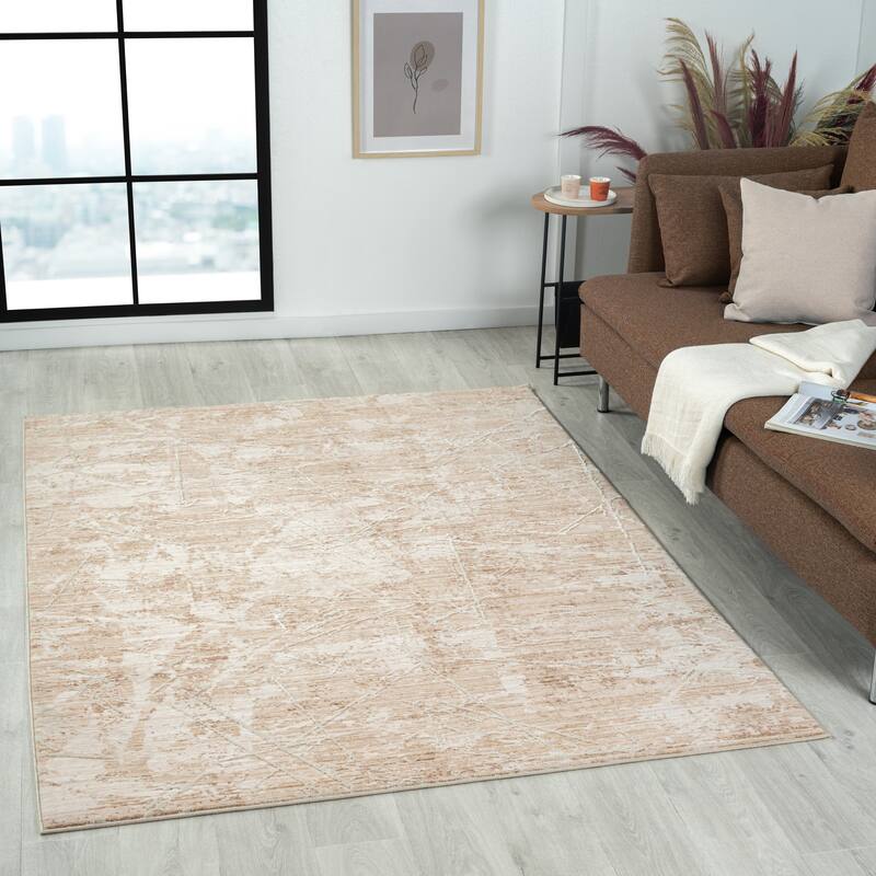 Sevita Lancaster Beige Abstract Area Rug