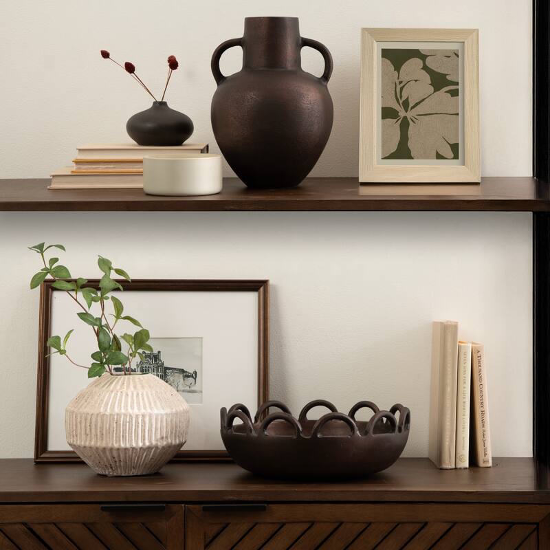 Kate and Laurel Lusila Metal Loop Serving Bowl - 12" Diameter