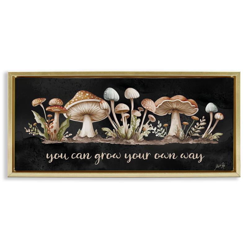 Stupell Grow Your Own Way Framed Floater Canvas Wall Art Design By Marla Rae - 31 x 14 - Gold