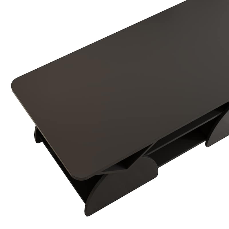 GDFStudio - Quill Wood Geometric Coffee Table with 6 Independant Storage Areas